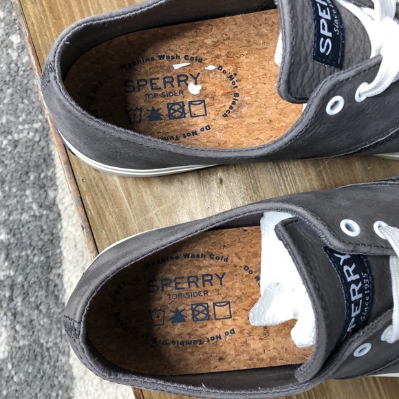 SPERRY Men’s Size 8.5 Grey Leather Sneakers - Picture 10 of 11